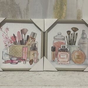 Fashion Inspired Makeup Framed Artwork 12” x 12” Bundle
